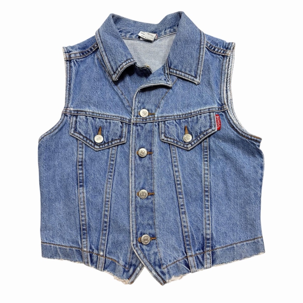 Vintage Bongo Gene Montesano Denim Vest 90s/y2k USA‎ Made Cropped Size Medium
